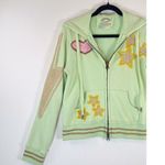 Joystick Dreamland Womens Hoodie Green Full Zip Embroidered Star Owl Y2K Medium Photo 3
