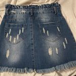 Hayden  Los Angeles Paper Bag Distressed Denim Skirt Size Large Trendy Photo 1