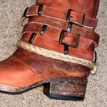 FREEBIRD by Steven Freebird by Steven Drove Leather Riding Boot Braided Twine Buckles Rare Red 6 Photo 2