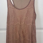 Maurice's Romantic Pink Lace Overlay Y2K Tank Top with Scalloped Hem Size Small Photo 0