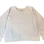prAna Silverspring Pullover Sweater size S Cream Cable Herringbone Pockets Photo 0