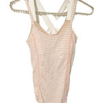 Lululemon Peach Stripe Size 4 Athletic Layered Workout Tank Photo 0