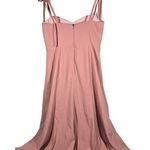 Dessy Collection Bustier Crepe Midi Dress Adjustable Bow Straps Desert Rose 3069 Pink Size 12 Photo 1
