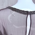 Vintage Ted lapidus long sleeve beaded sequin maxi dress silk 16 evening gown Black Photo 6