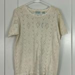 New Vintage Colleen's Collectables Medium Cream White Crochet Sweater Top Photo 3