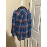 prAna  Plaid Button Down Long Sleeve Shirt Women's Small Blue Orange Collared Photo 2