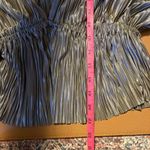 MIOU MUSE NWT Plisse Dolman Sleeve Plunging V Neck Ruched Waist Top Size Small Silver Photo 6