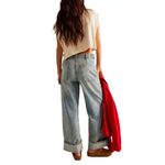 Free People  Palmer Cuffed Boyfriend‎ Cotton Blue Denim Jeans Women's Size 29 Photo 5