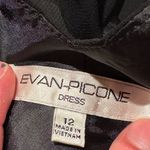 Evan Picone  Black Chiffon Midi Dress Ribbon Wrapped & Draped on Waist Sz 12 Photo 12