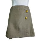 NEW Aje. Linen Blend Realm Wrap Front Mini Skirt Desert Khaki Size 10 Tan Photo 8