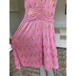 India Boutique Mini Dress Metallic Tie Back Halter Festival Summer Wedding Event Pink Photo 3