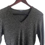 Karen Kane Top Women L Black Gold Metallic Rayon Knit Stretch Event Glam Dressy Photo 8