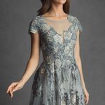 Mac Duggal 20294 Green Floral Embroidered Short Sleeve Gown Photo 3