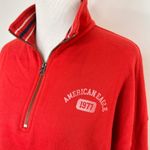 American Eagle AE 1977 Red 1/3 Zip Pullover Striped Trim Sweater Size Small Photo 1