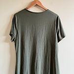 T Tahari NEW Shirred Neck Dress In Cyprus Olive Short Sleeve Womens Size… Photo 6