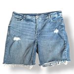 Old Navy  O.G. Straight High-Rise Distressed Denim Cutoff Jean Shorts Dahlia Wash Photo 7