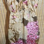 Hale Bob  Silk Floral Baby Doll Spagetti Straps Mini Dress/Long Cami Top Small S Photo 8