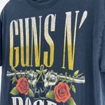 Bravado  XL Women's Fitted Black Guns and Roses Distressed Tee Shirt T-Shirt Photo 1