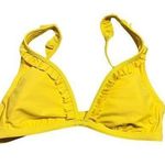 Shade & Shore yellow triangle ruffled bikini top Photo 0