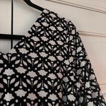 Boden Amy Jersey Midi Dress Black White 3/4 Bell Sleeve Floral Size 6 Belted Photo 12