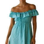 Ruffle Nightie Dress Blue Size L Vintage Size L Photo 0