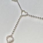 Rhinestones Heart Waist Chain Silver Photo 5