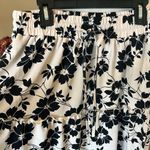 Maxi Skirt Cream Black Floral High Waist Flowy Photo 1