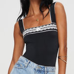 Princess Polly  Black Bodysuit with Lace Detail Photo 0