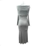Commense Women's Gray Long Sleeve Off The Shoulder Knit Gown Maxi Dress Size M Size M Photo 2
