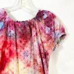 Denim & Co XS Top Handmade Tie Dye Eyelet Button Down Babydoll Y2K Boho 1616 Pink Photo 8