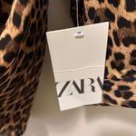 ZARA  Leopard Print Chiffon Blouse Relaxed Full Sleeve Pockets Sexy Sz XL Career Photo 8