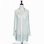 Breezy Lane Lightweight Gauzy White Button Down Beach Coverup Summer Shirt sz M Size M Photo 4