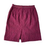 Ann Taylor Maroon Lace Pencil Skirt Women Petite Size 2 | 49-3 Photo 1