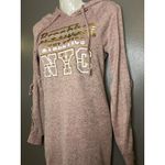 Love New York Hoodie Dress Womens Small Pink Brooklyn Athletics NYC Lace Up Photo 3