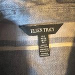 Ellen Tracy Striped Linen Blend Tunic Shirt Dress Womens Small Roll Tab Sleeves Photo 1