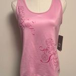 RBX Pink Fitted Tank Top with Decorative Design Size M Photo 0
