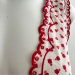 Vintage 1960s Barbizon Seraphim Batiste Red & White Floral Long Nightgown Medium Photo 4