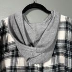 SO  90's Style Grunge Black Plaid Hooded Flannel Shirt - Size XXL - Junior Plus Photo 5