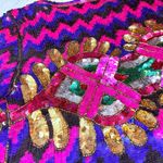 Vintage 1980’s bright Sequin Shimmer Long sleeve Jacket Blazer Cardigan sweater Pink Size M Photo 5