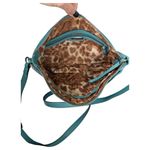 B. Makowsky Teal Blue Soft Leather Crossbody Purse Handbag Photo 3