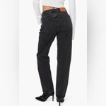 Princess Polly Asymmetric Crossover Waist Straight Leg Black Jeans 4 Photo 1