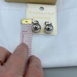 Do Everything In Love NWT  14K white gold plated Huggies globes. Photo 5