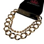 Paparazzi  Material Girl Gold Bracelet Rhinestone Layered Chunky Chain Gold Tone Photo 0