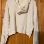 Aeropostale Crop Chenille White Hooded Sweater Photo 3