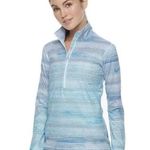 Nike Dri-Fit Blue Striped Long Sleeve Base Layer Running Pullover Top Photo 0
