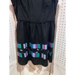 BCBG Generation Black Mesh Strap Geometric Print Ruffle Hem Dress Size 10 Photo 2