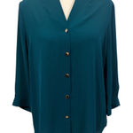Dana Buchman  | Teal Button-Down Shirt Photo 0
