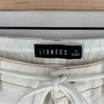 LIONESS Slouchy White Twill Pleated Drawcord Waist Wide-Leg Pants Size S Photo 4