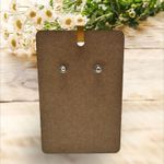 Vintage Geometric Gold toned & Off White Square Earrings Photo 2