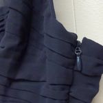 Halston Heritage NWT  Sleeveless High Neck Fitted Ruching Dress Gown Navy 8 Photo 9